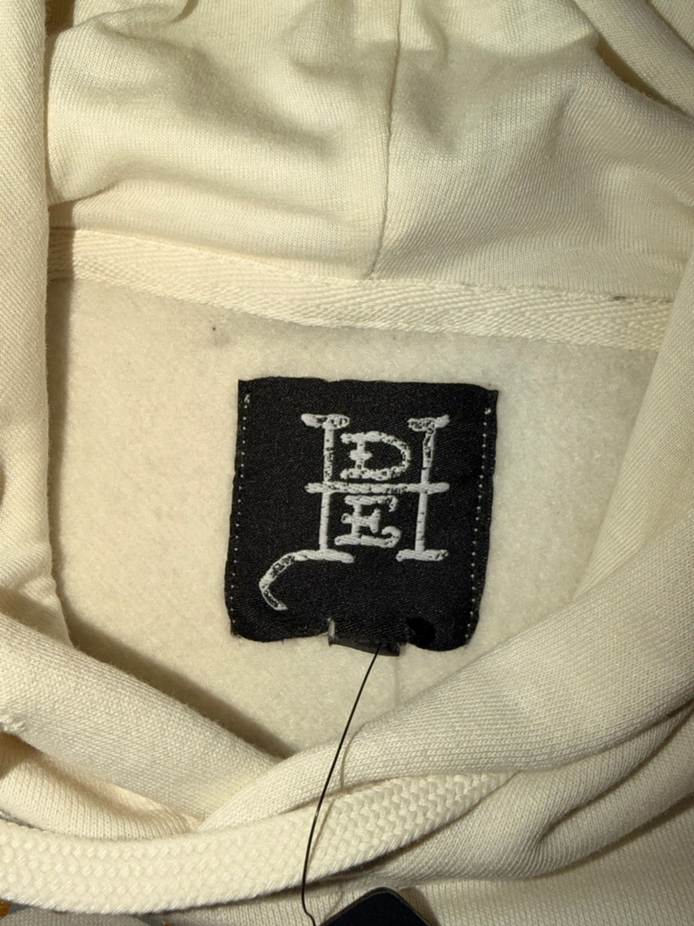NWT Ed Hardy Ivory Hoodie with Gold Script and Black Graphic - Picture 7 of 9